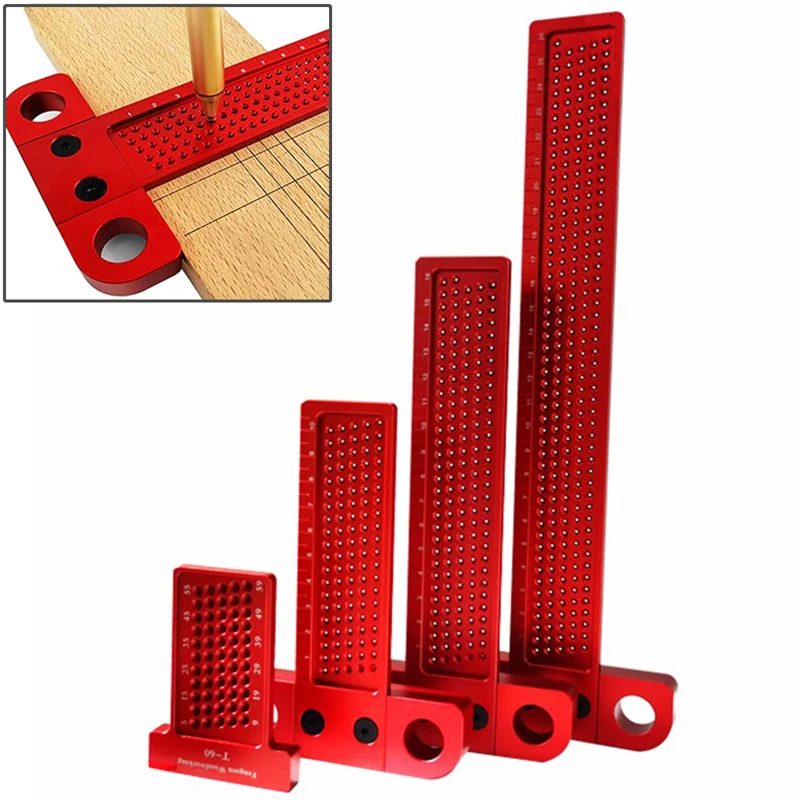 Woodworking Project Plans - Woodworking Scribe 60-400mm T-type Ruler Hole