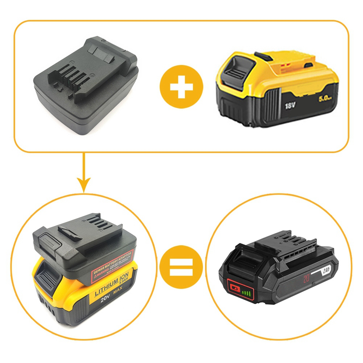 Woodworking Nl - N37R_NL Battery Adapter for Dewalt 18V-20V