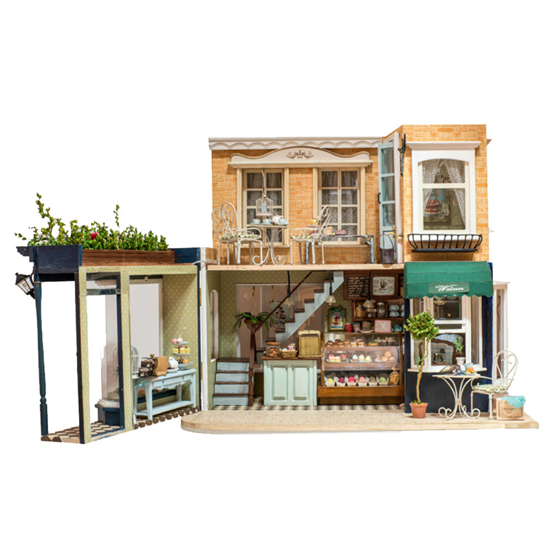 Woodworking Kits For Kids - DIY Large Coffee House Wooden Dollhouse