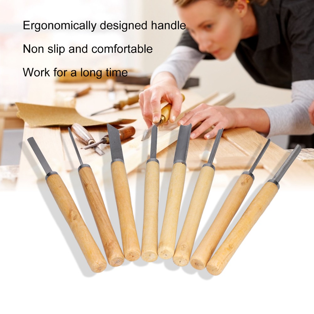 8PCS HSS Steel Wood Turning Ch - مراجعة Skew Chisel Wood وسعره