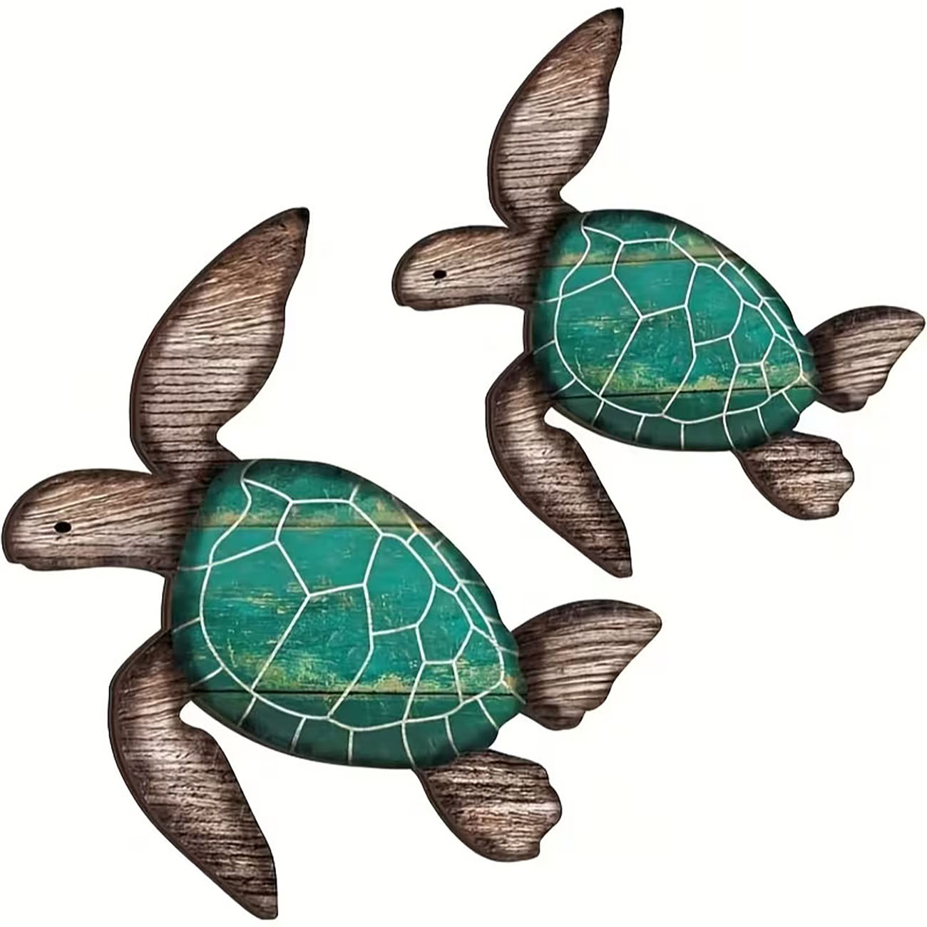 2Pcs Vintage Wooden Sea Turtle - مراجعة Woodworking Room وسعره