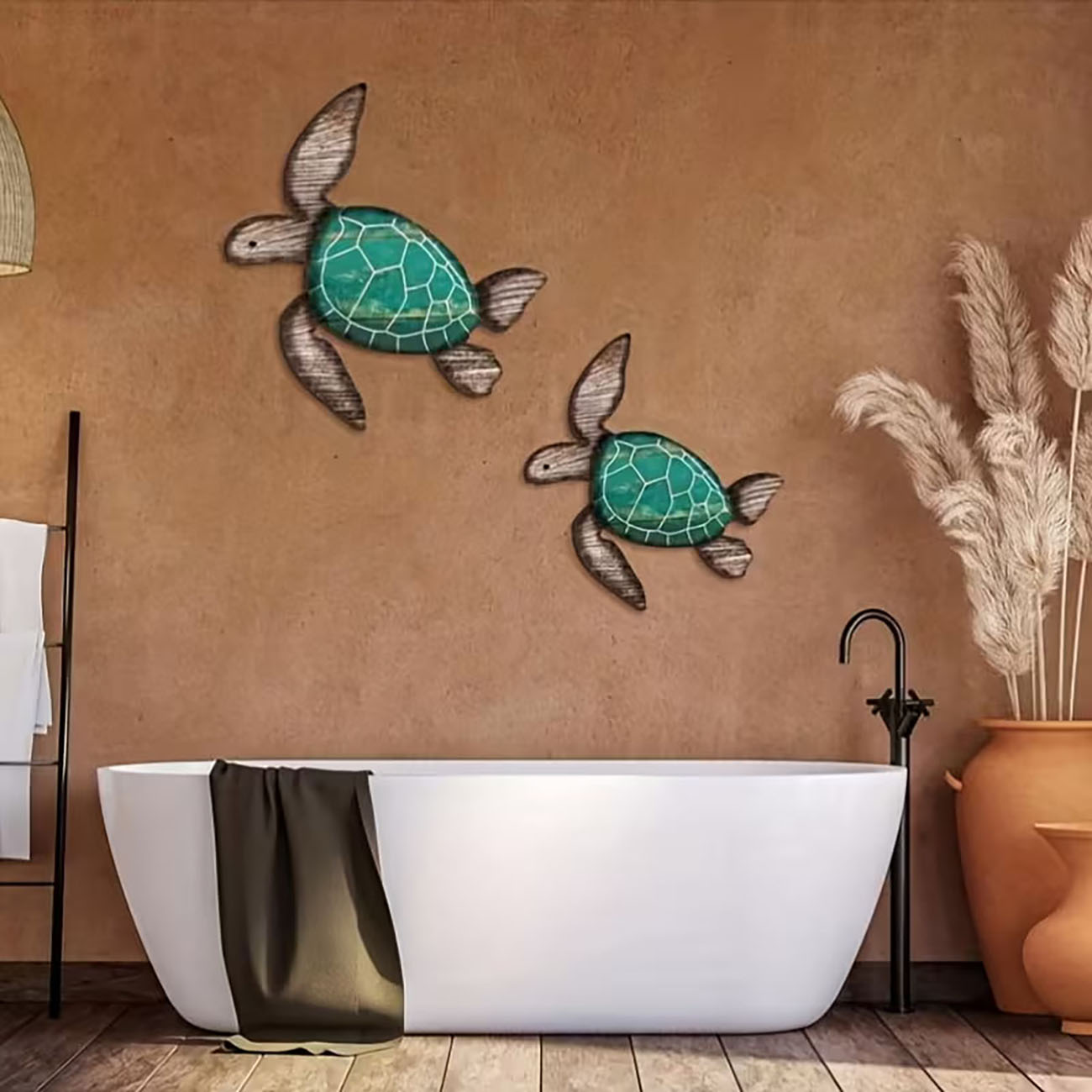 2Pcs Vintage Wooden Sea Turtle - مراجعة Woodworking Room وسعره