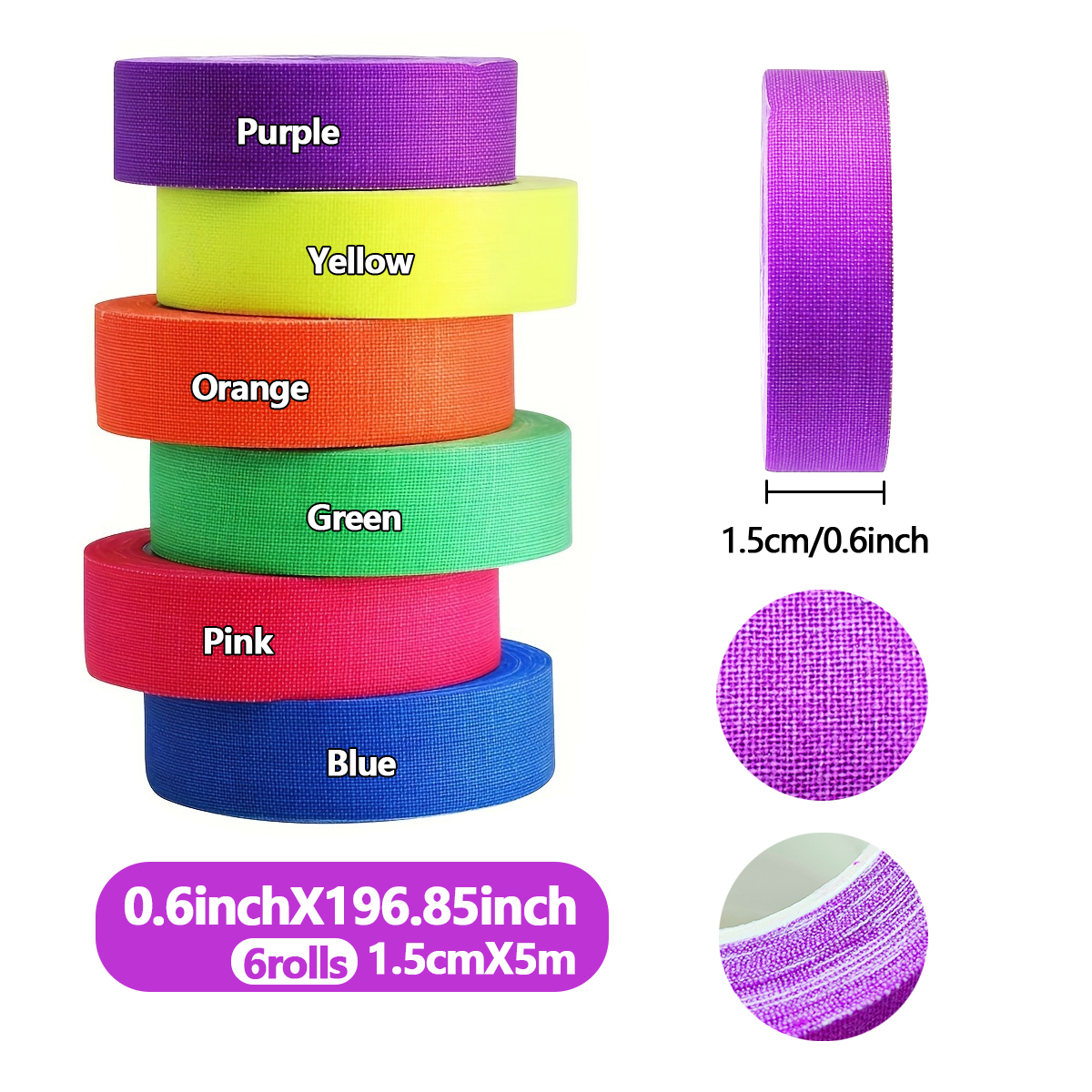 6-Pack Neon Fluorescent Tape S - مراجعة Woodworking Uv Light وسعره