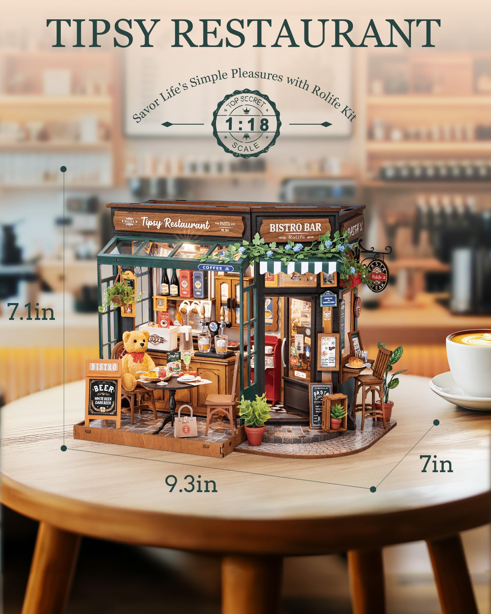 Robotime Rolife Tipsy Restaura - مراجعة Woodworking Room وسعره