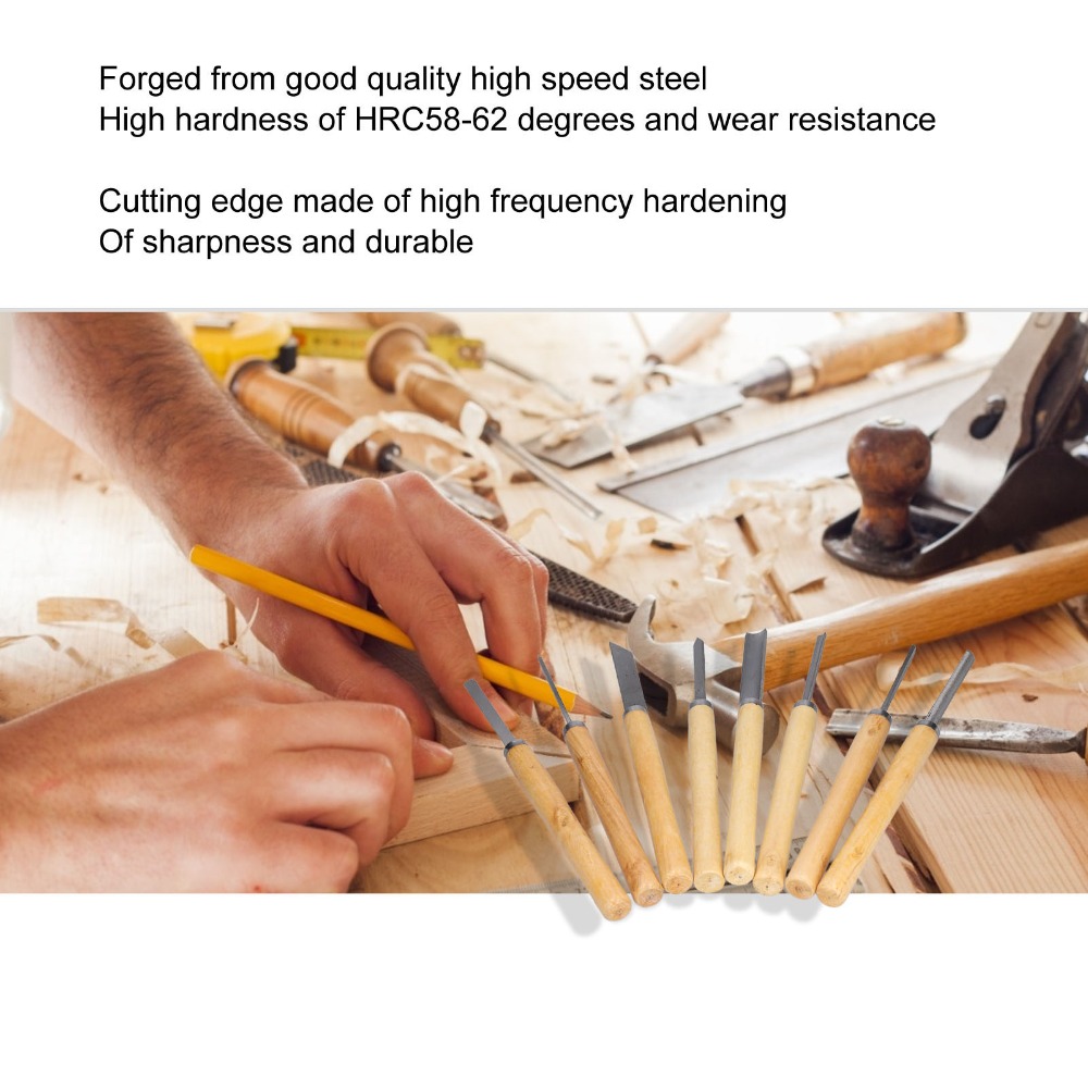 8PCS HSS Steel Wood Turning Ch - مراجعة Skew Chisel Wood وسعره