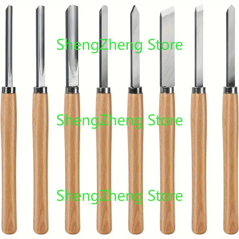 8Pcs Professional Wood Turning - مراجعة Skew Chisel Wood وسعره