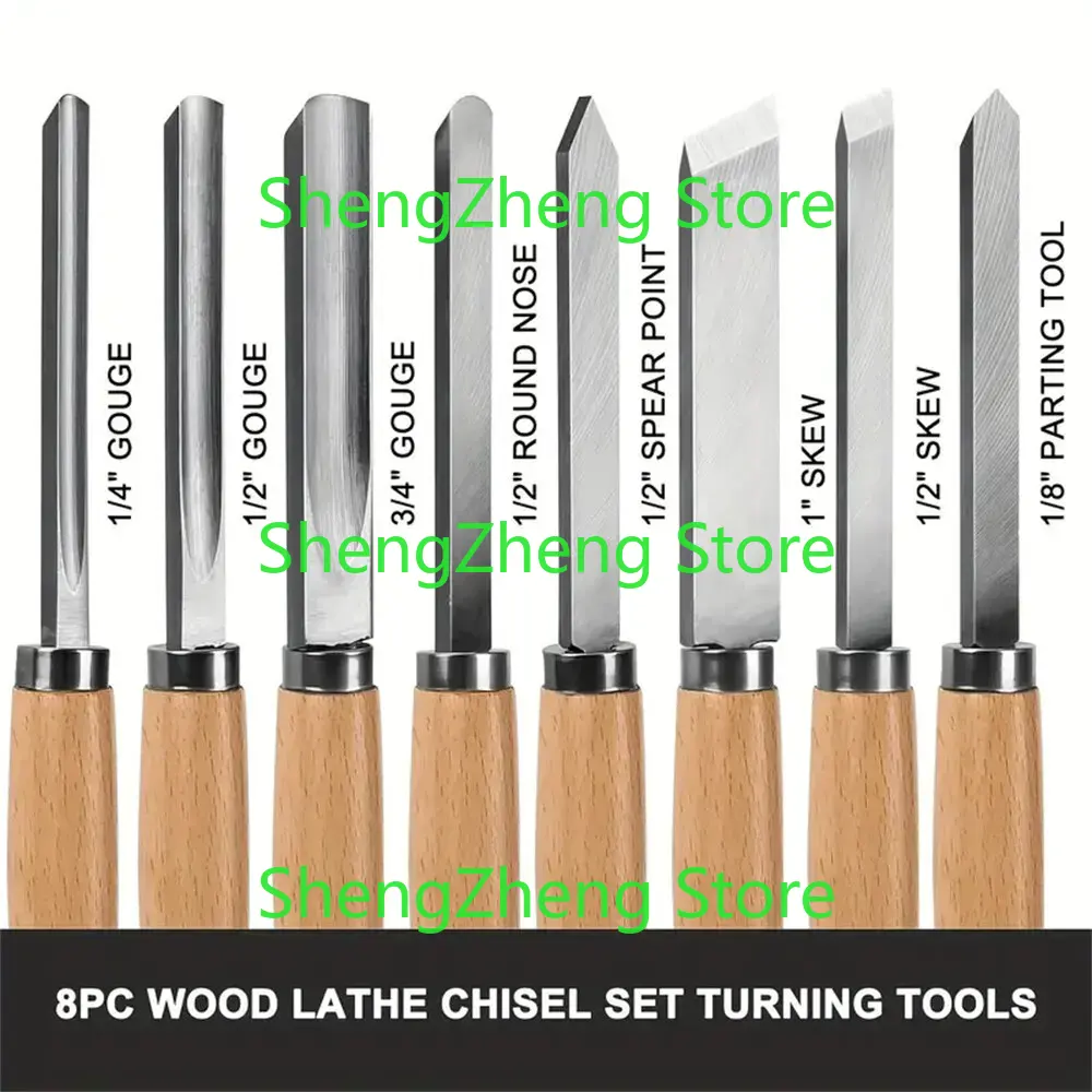8Pcs Professional Wood Turning - مراجعة Skew Chisel Wood وسعره