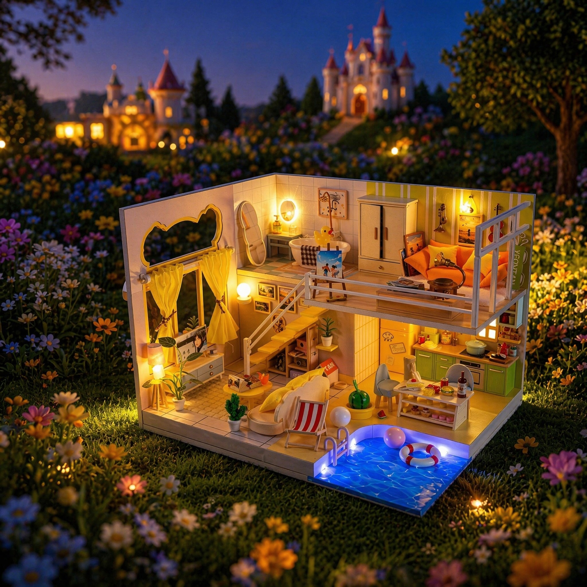DIY Miniature Romantic Modern  - مراجعة Woodworking Kits For Kids وسعره