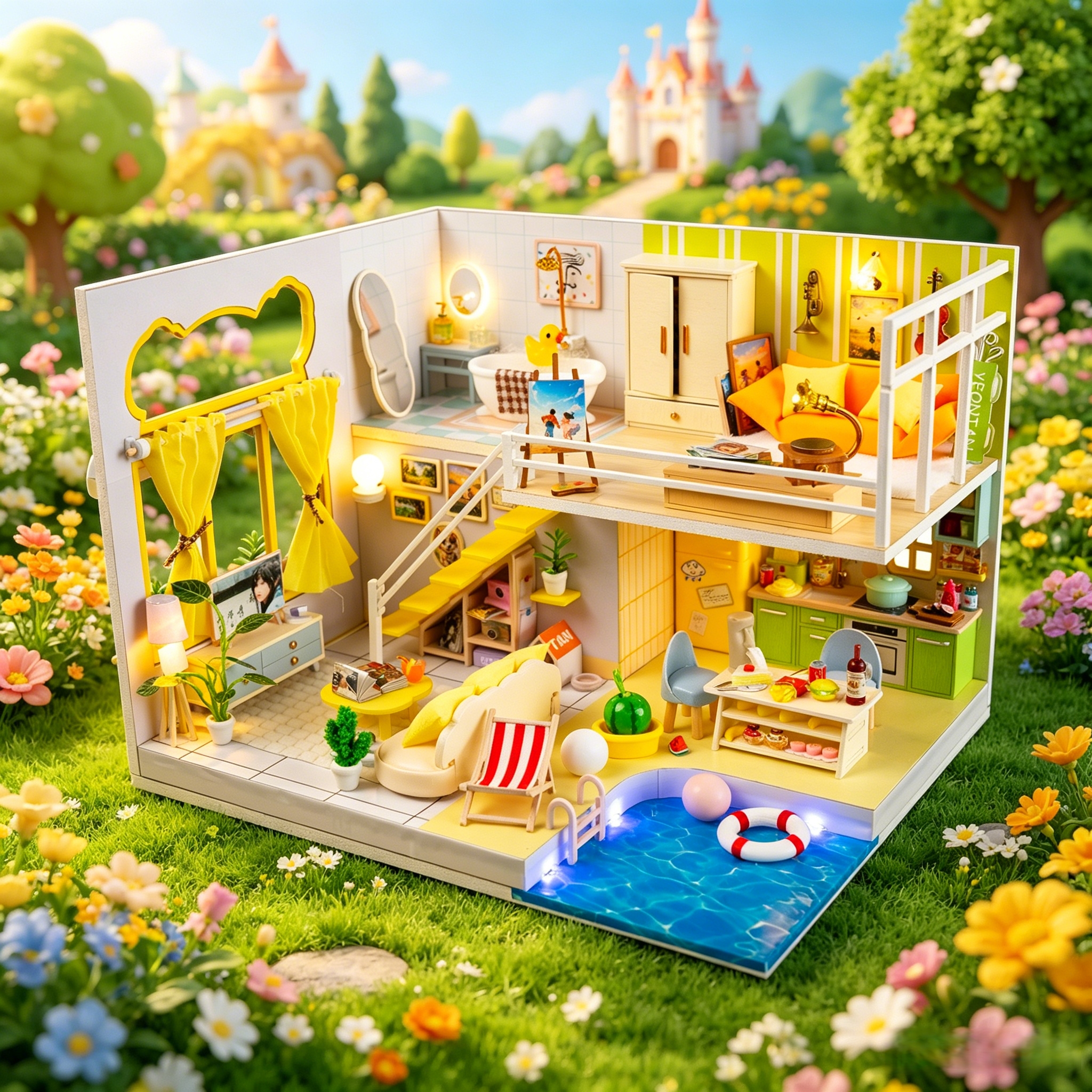 DIY Miniature Romantic Modern  - مراجعة Woodworking Kits For Kids وسعره