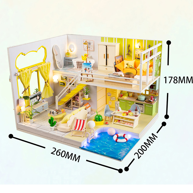 DIY Miniature Romantic Modern  - مراجعة Woodworking Kits For Kids وسعره
