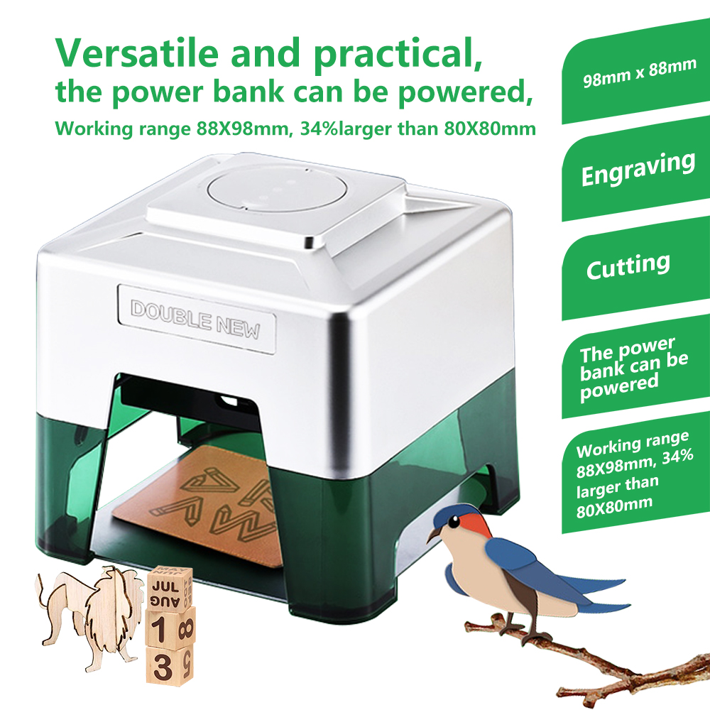 3W Mini Laser Engraver Portabl - مراجعة Woodworking Logos وسعره