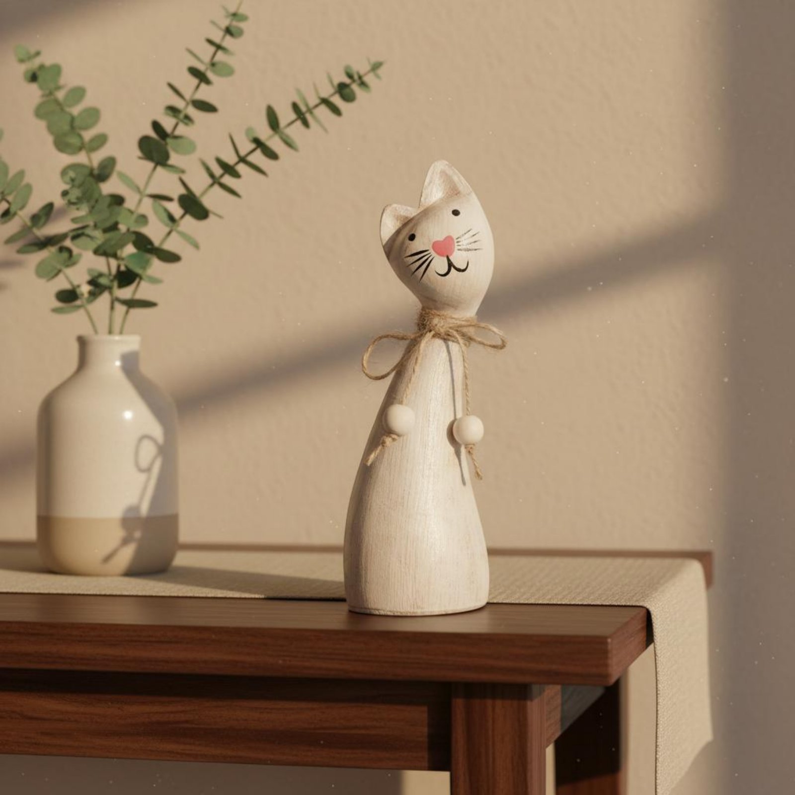2 Pieces Couple Cat Statue Art - مراجعة Woodworking Artisans وسعره