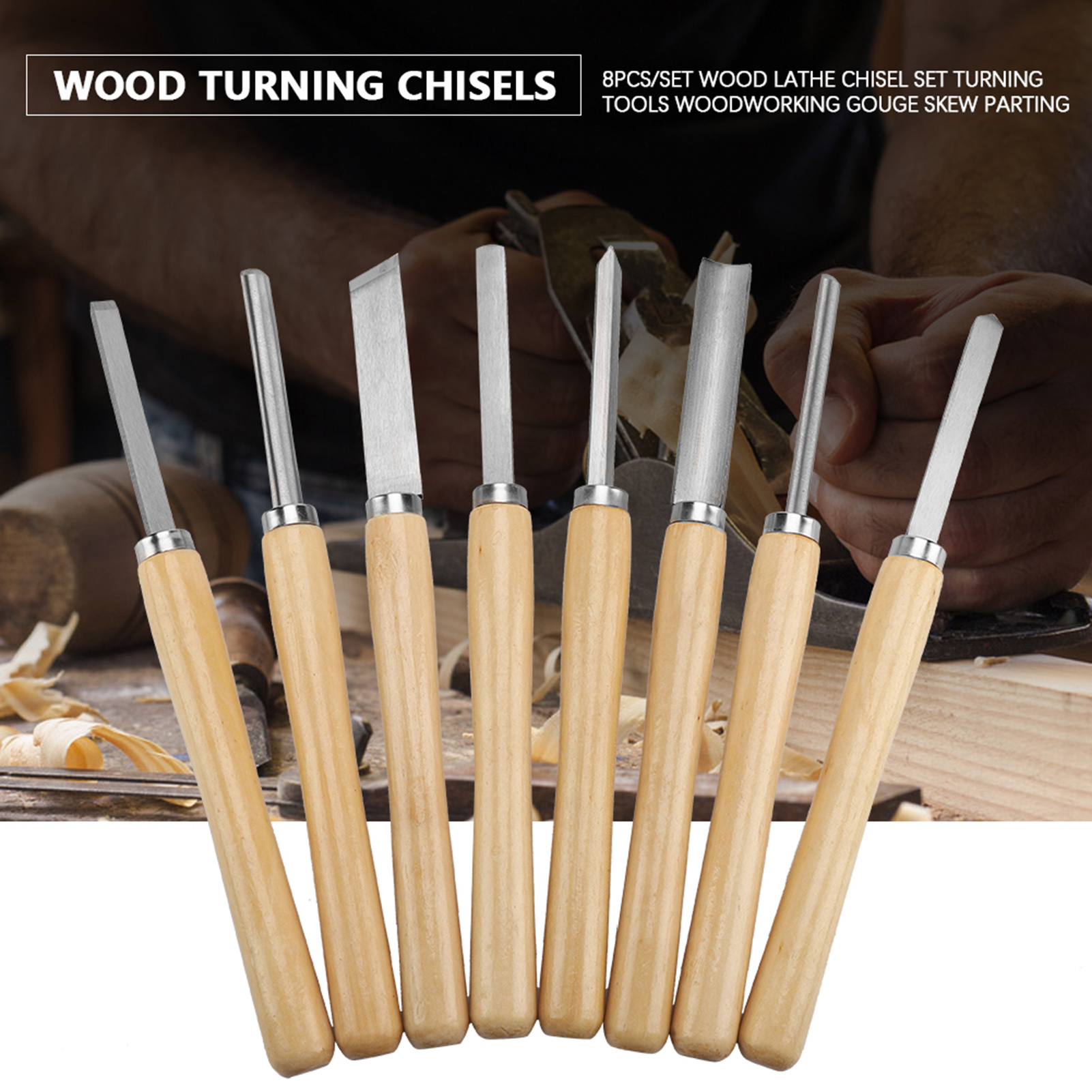 【Sale】8PCS/set Wood Lathe Chis - مراجعة Skew Chisel Wood وسعره