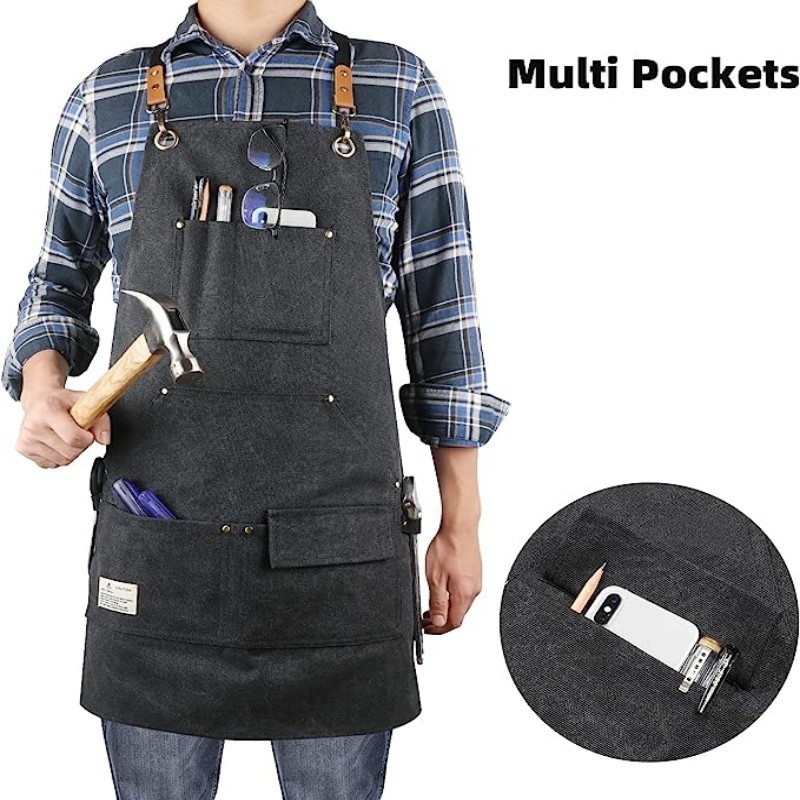 Thick Canvas Waterproof Apron  - مراجعة Woodworking Artisans وسعره