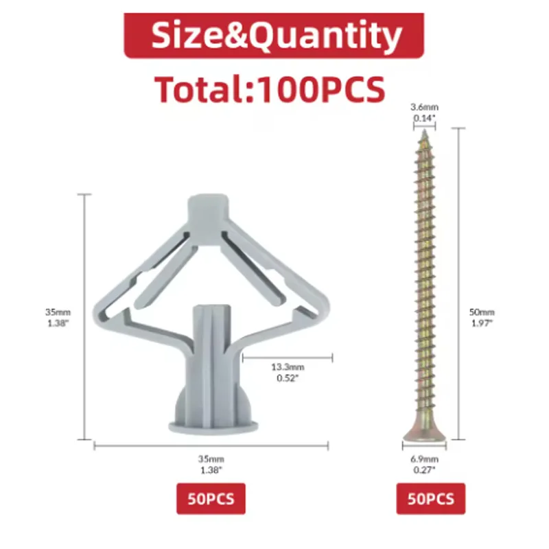 100pcs Drywall Anchor Kit Holl - مراجعة Woodworking Youtube Free وسعره