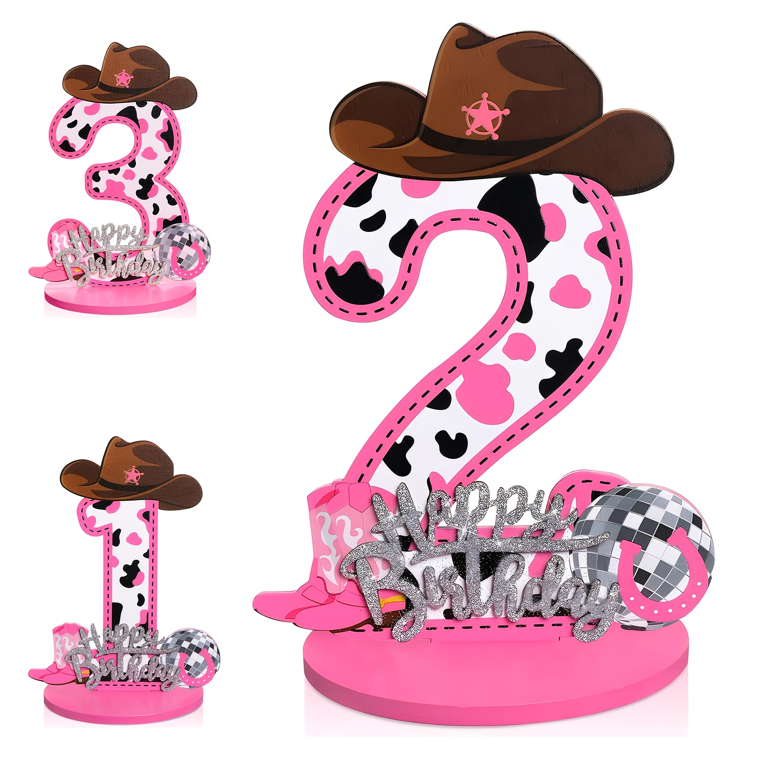 1Pcs Western Cowboy 1-3 Birthd - مراجعة Woodworking Logos وسعره