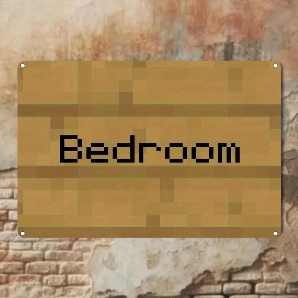 Vintage Pixel Art Bedroom Sign - مراجعة Woodworking Room وسعره