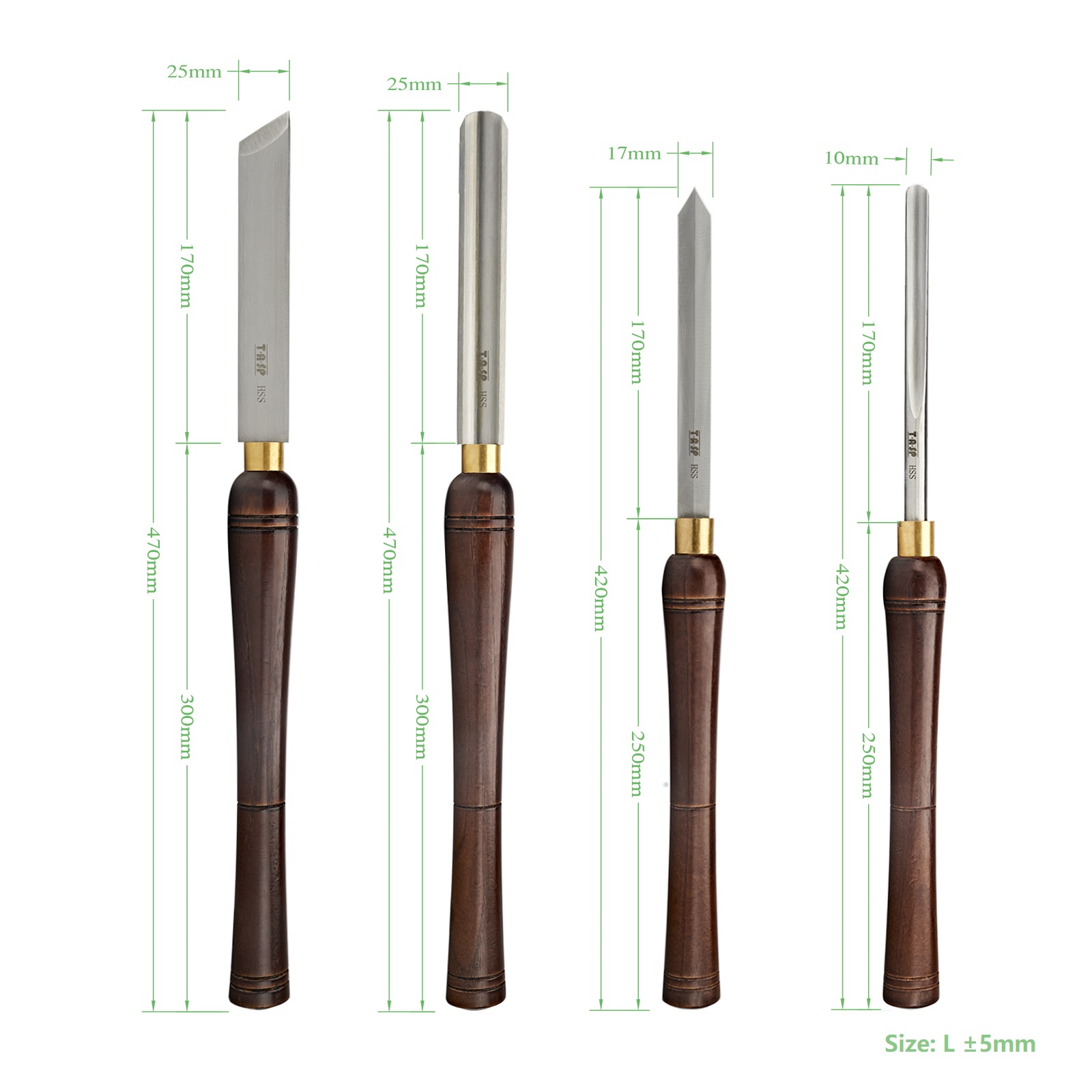 TASP 4pcs HSS Wood Turning Chi - مراجعة Skew Chisel Wood وسعره