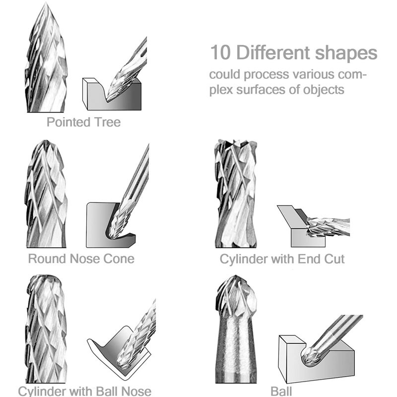 3mm Shank Tungsten Carbide Bur - مراجعة Woodworking Files And Rasps وسعره