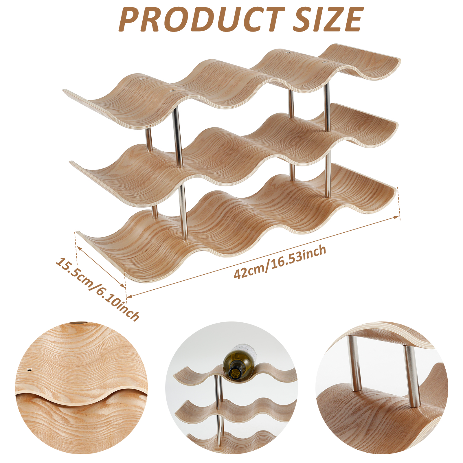 2/3-Tier Wooden Wine Rack Wavy - مراجعة Woodworking Room وسعره