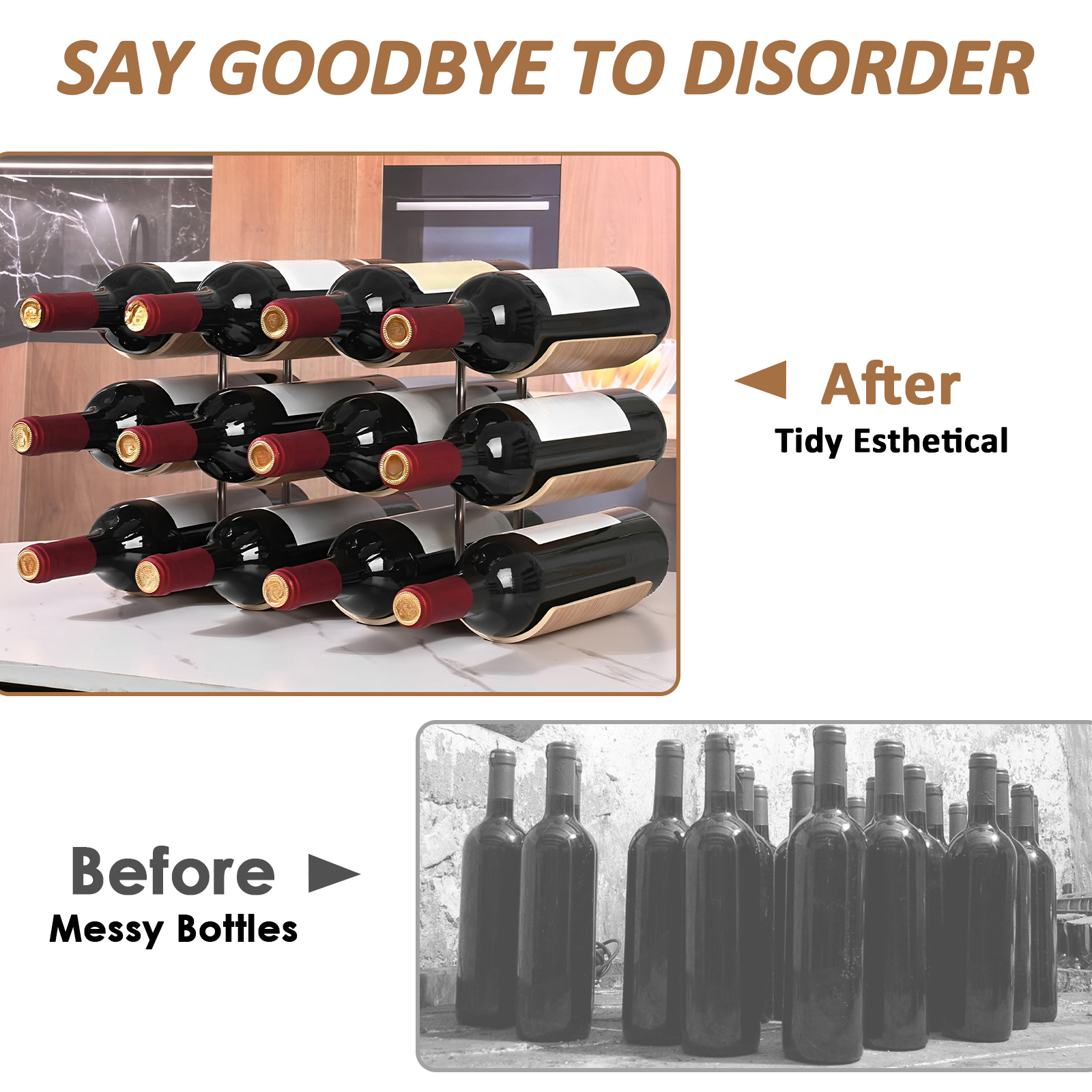 2/3-Tier Wooden Wine Rack Wavy - مراجعة Woodworking Room وسعره