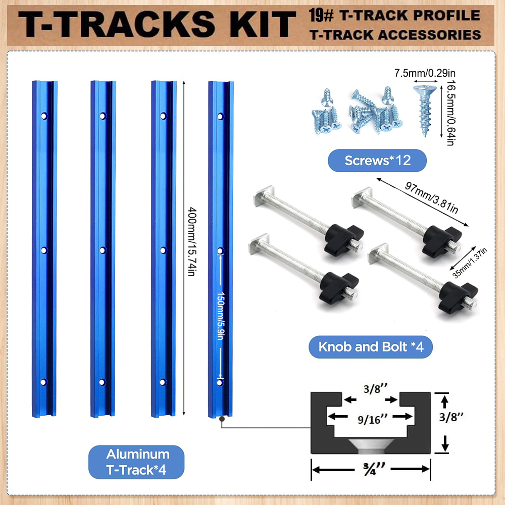 Woodworking 19# T-track Kit an - مراجعة Woodworking Finishing وسعره
