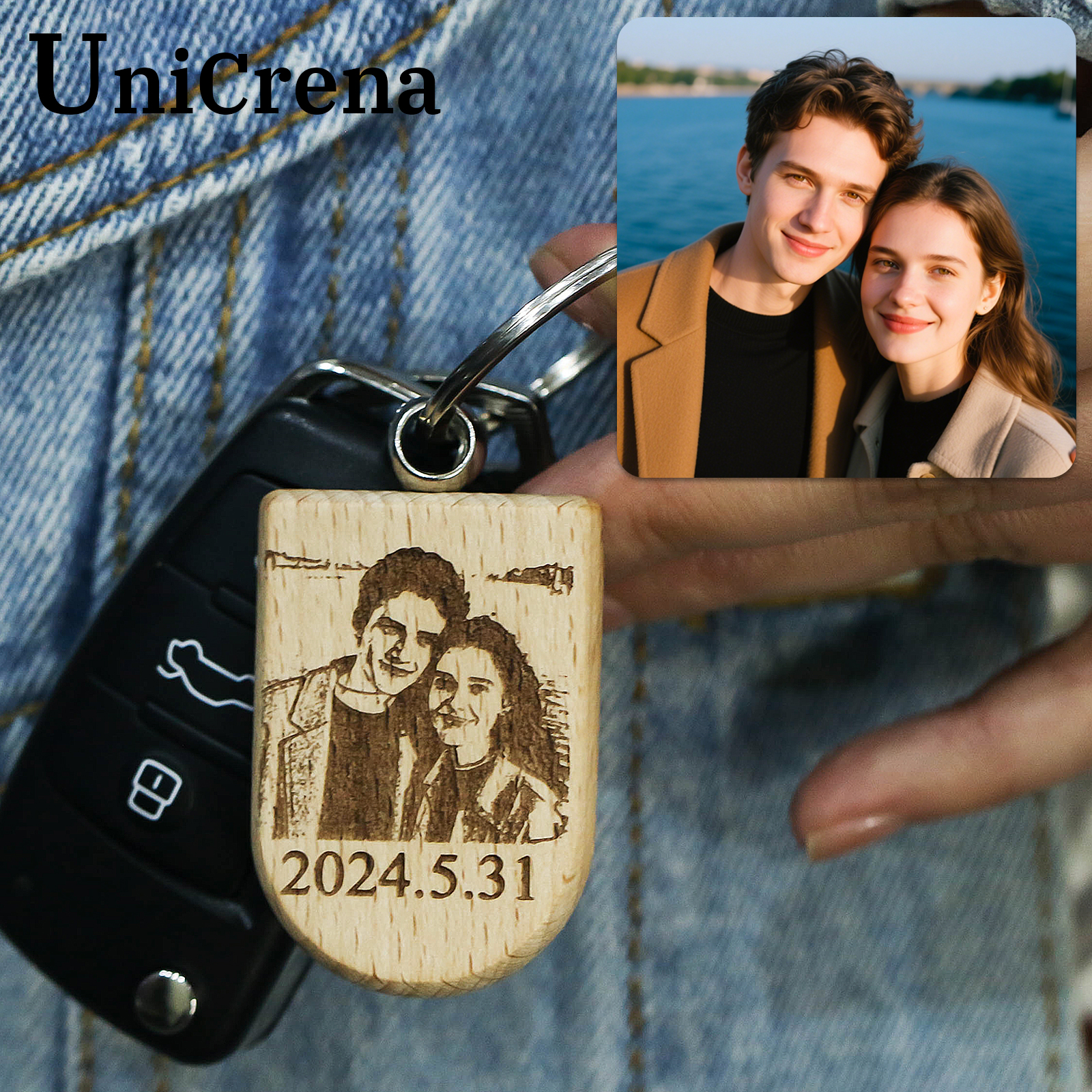 Unicrena Custom Photo Wood Key - مراجعة Woodworking Logos وسعره