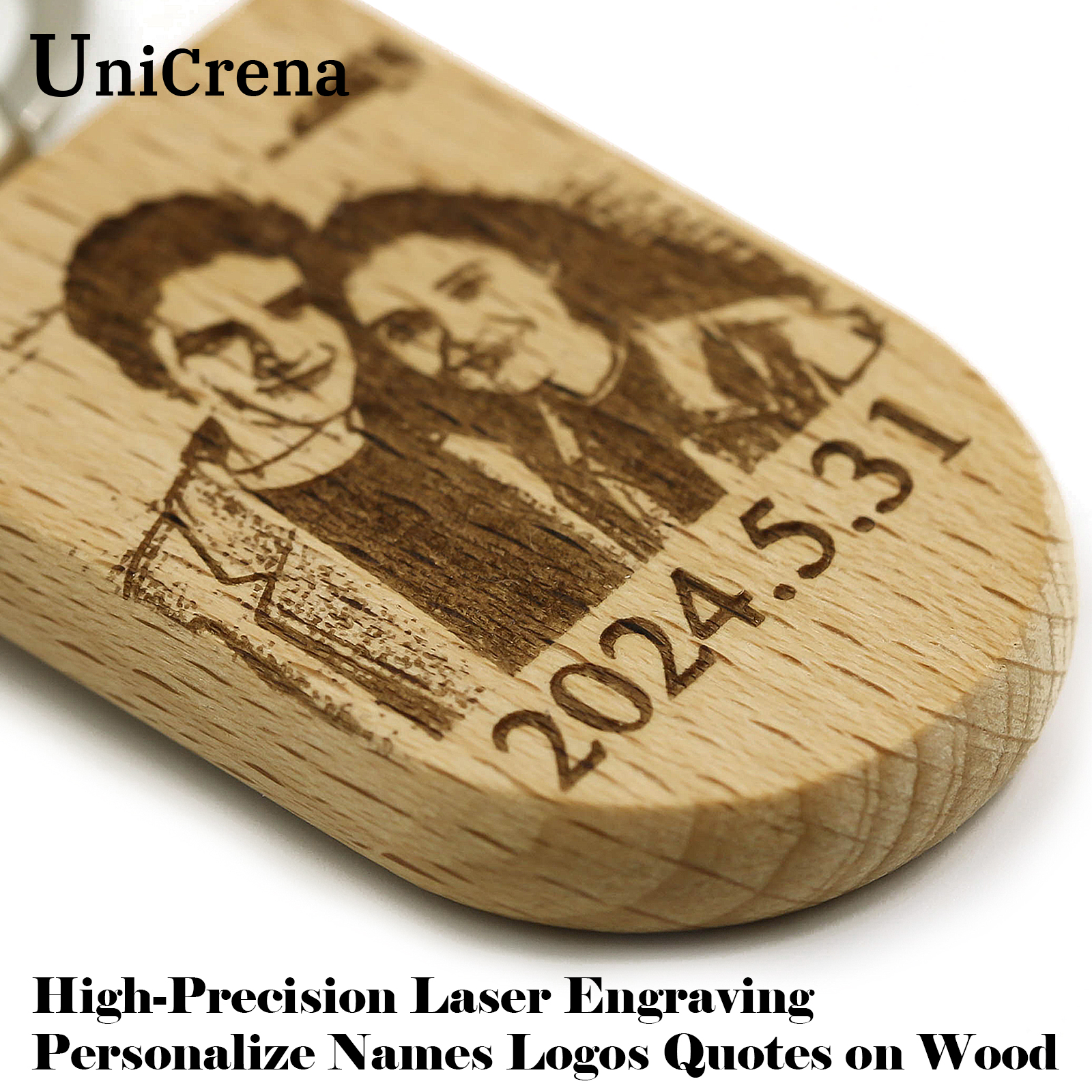 Unicrena Custom Photo Wood Key - مراجعة Woodworking Logos وسعره