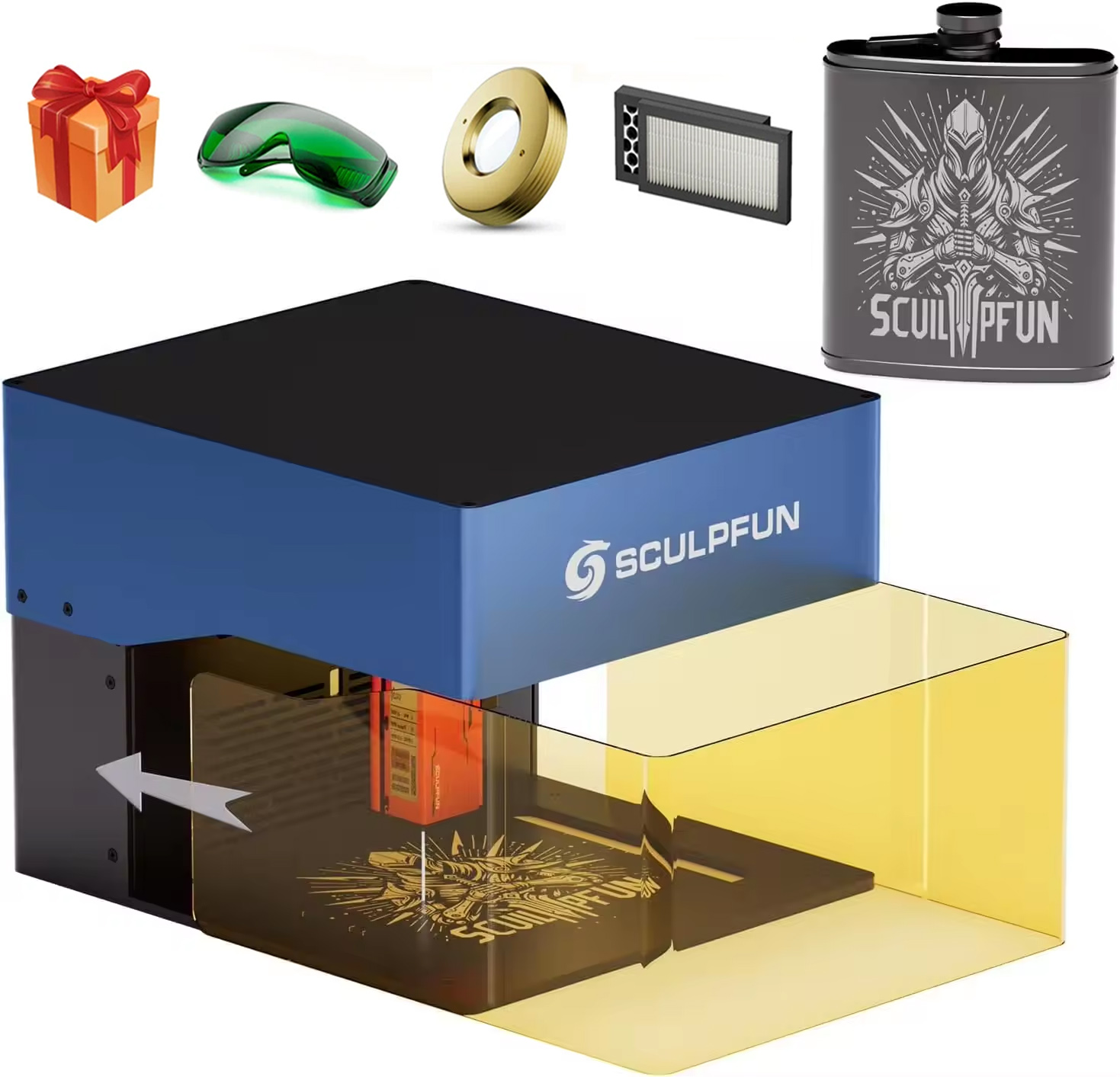 Sculpfun iCube Pro 10W Laser E - مراجعة Woodworking Logos وسعره