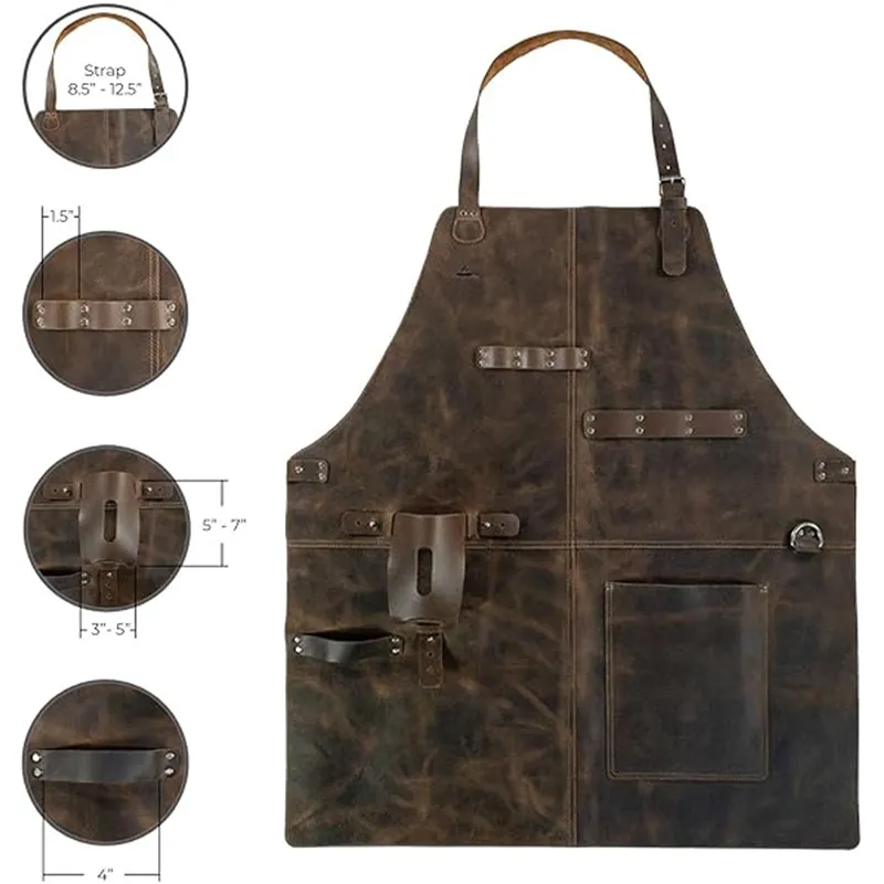 Retro PU Leather Apron Unisex  - مراجعة Woodworking Artisans وسعره