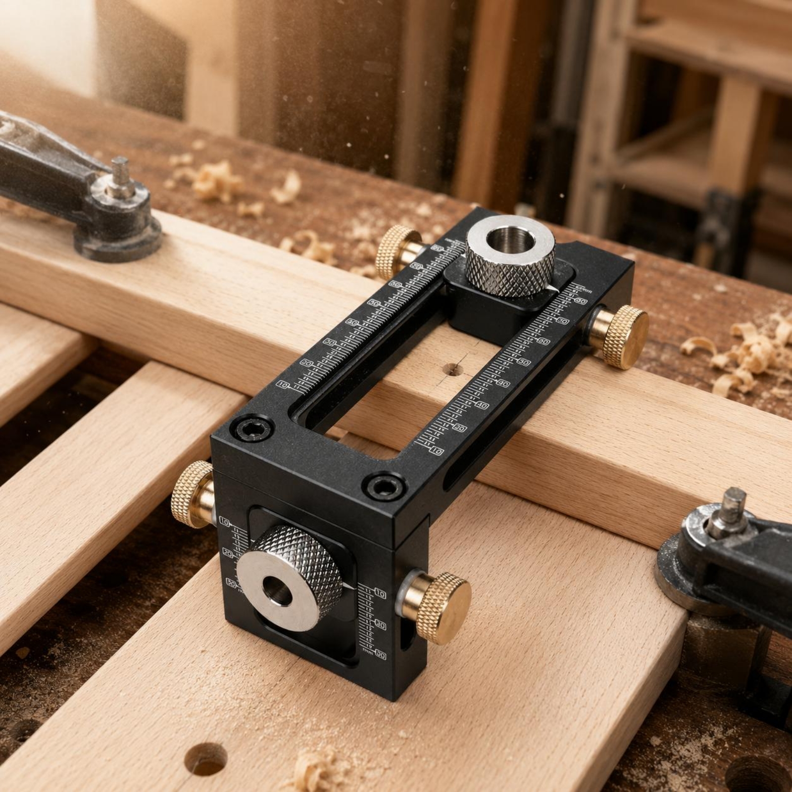 Adjustable Drilling Guide Meas - مراجعة Woodworking Jig وسعره