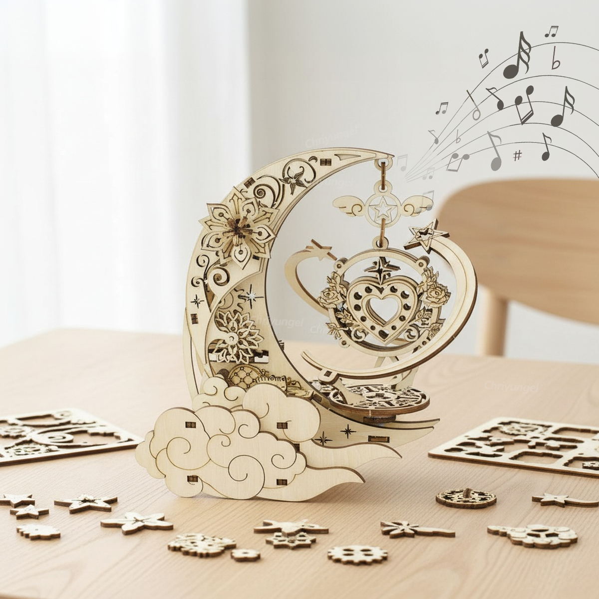 3D Wooden Puzzle Moon Star Mod - مراجعة Woodworking Kits For Kids وسعره