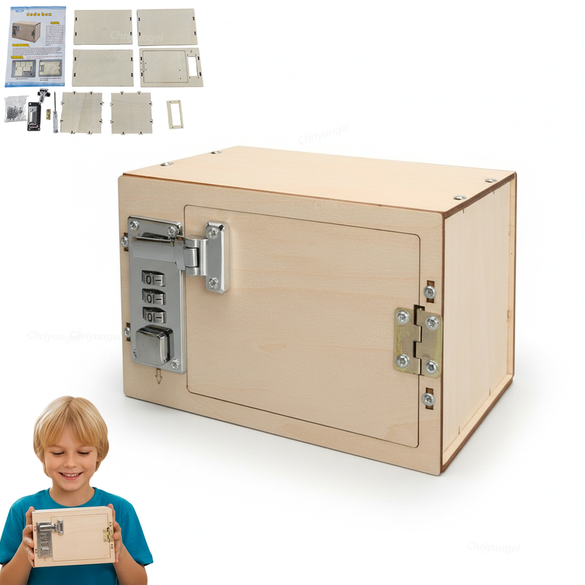 DIY Wooden Mechanical Password - مراجعة Woodworking Kits For Kids وسعره