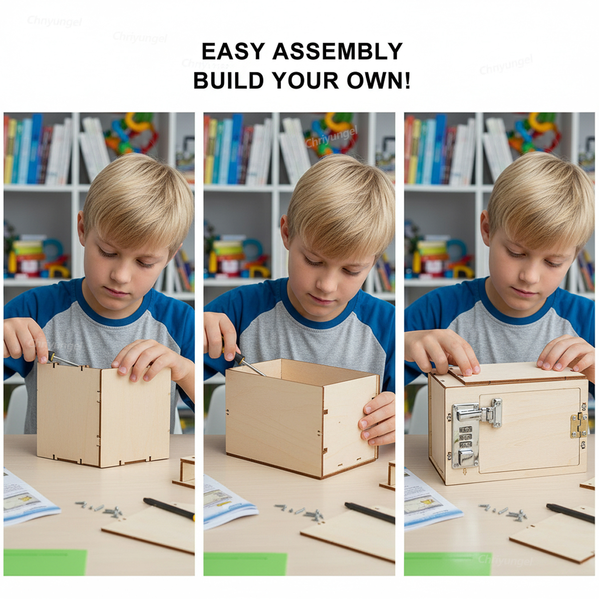 DIY Wooden Mechanical Password - مراجعة Woodworking Kits For Kids وسعره