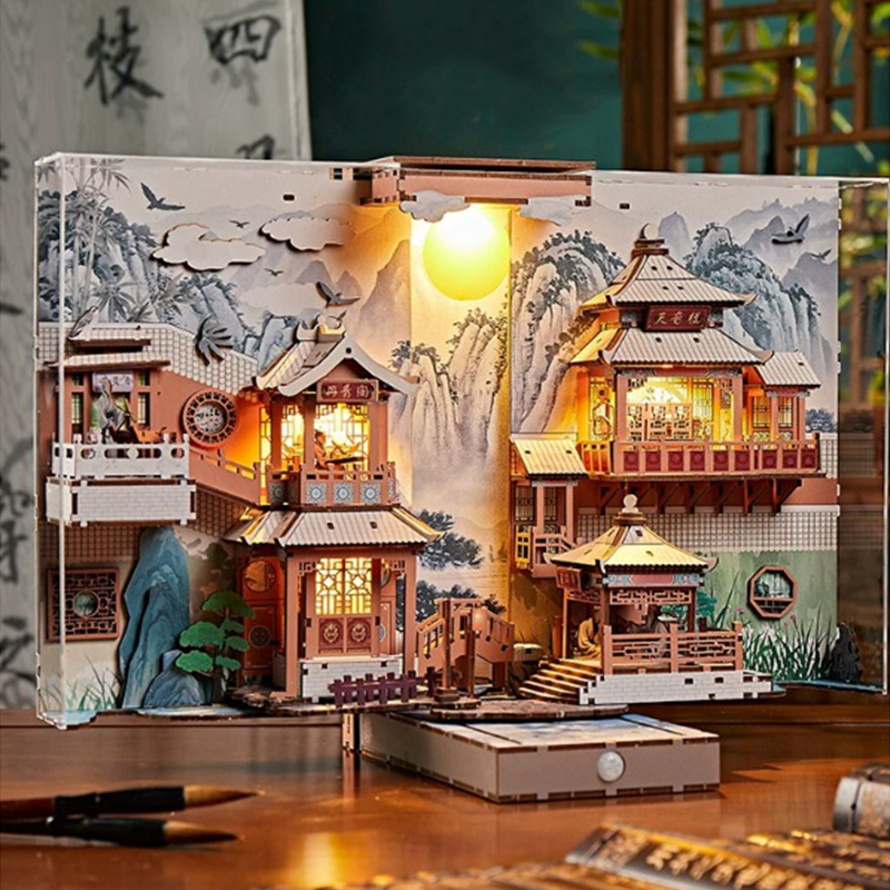 DIY Wooden Chinese Scholar Boo - مراجعة Woodworking Kits For Kids وسعره