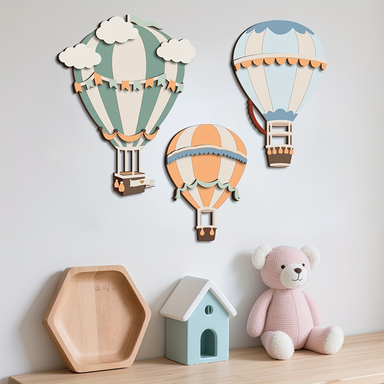 3D Cute Colorful Hot Air Ballo - مراجعة Woodworking Room وسعره