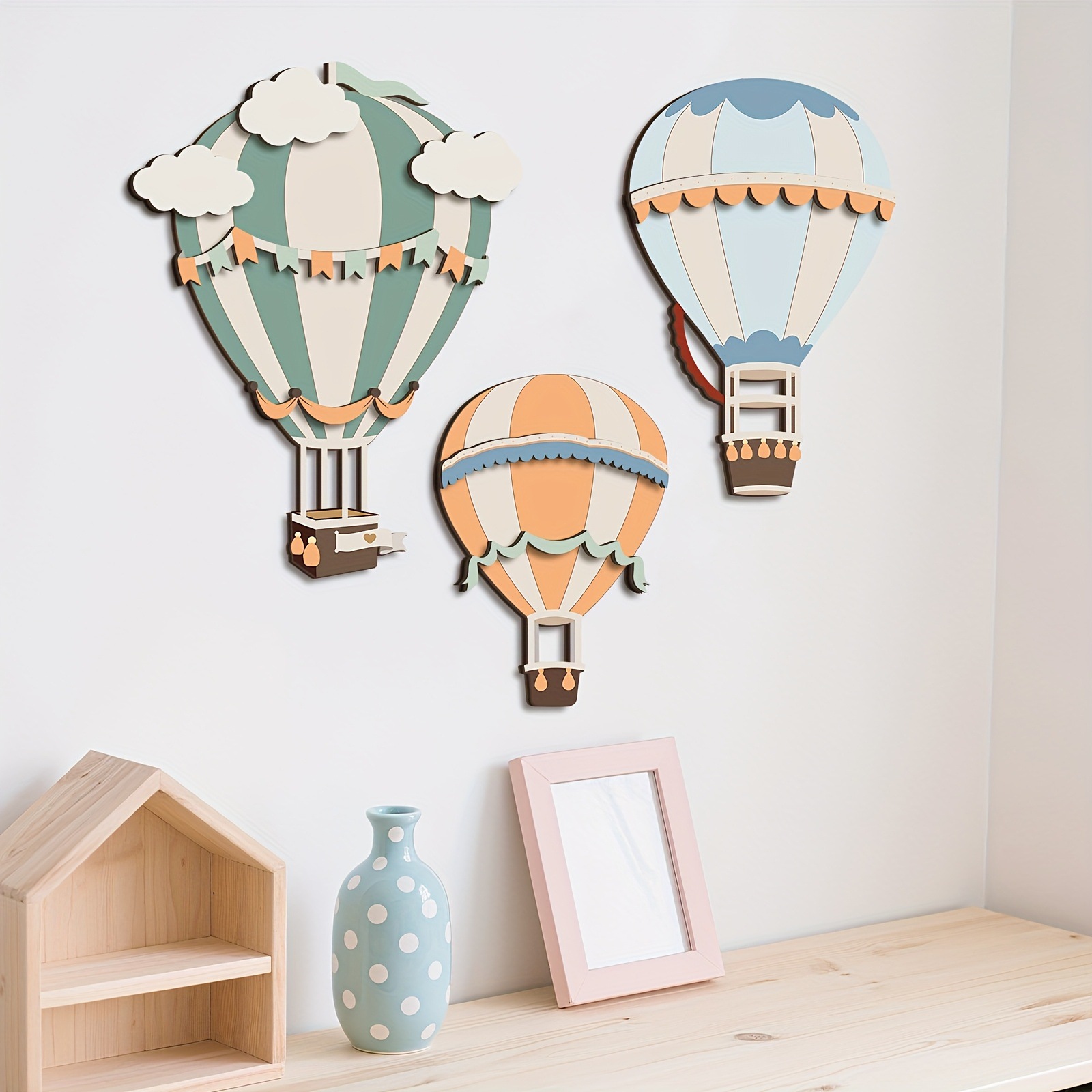 3D Cute Colorful Hot Air Ballo - مراجعة Woodworking Room وسعره
