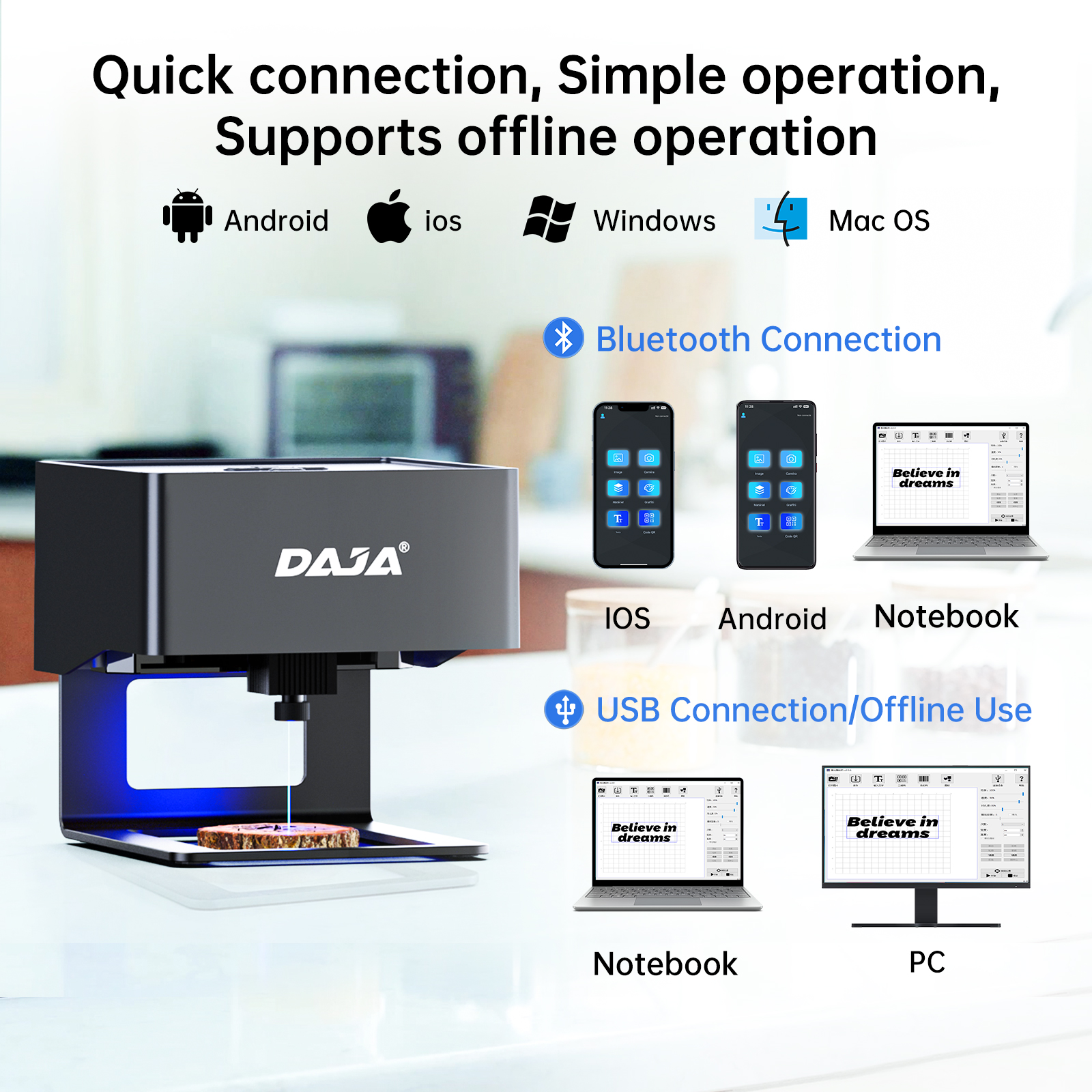 DAJA DJ6 Mini Portable Laser E - مراجعة Woodworking Logos وسعره