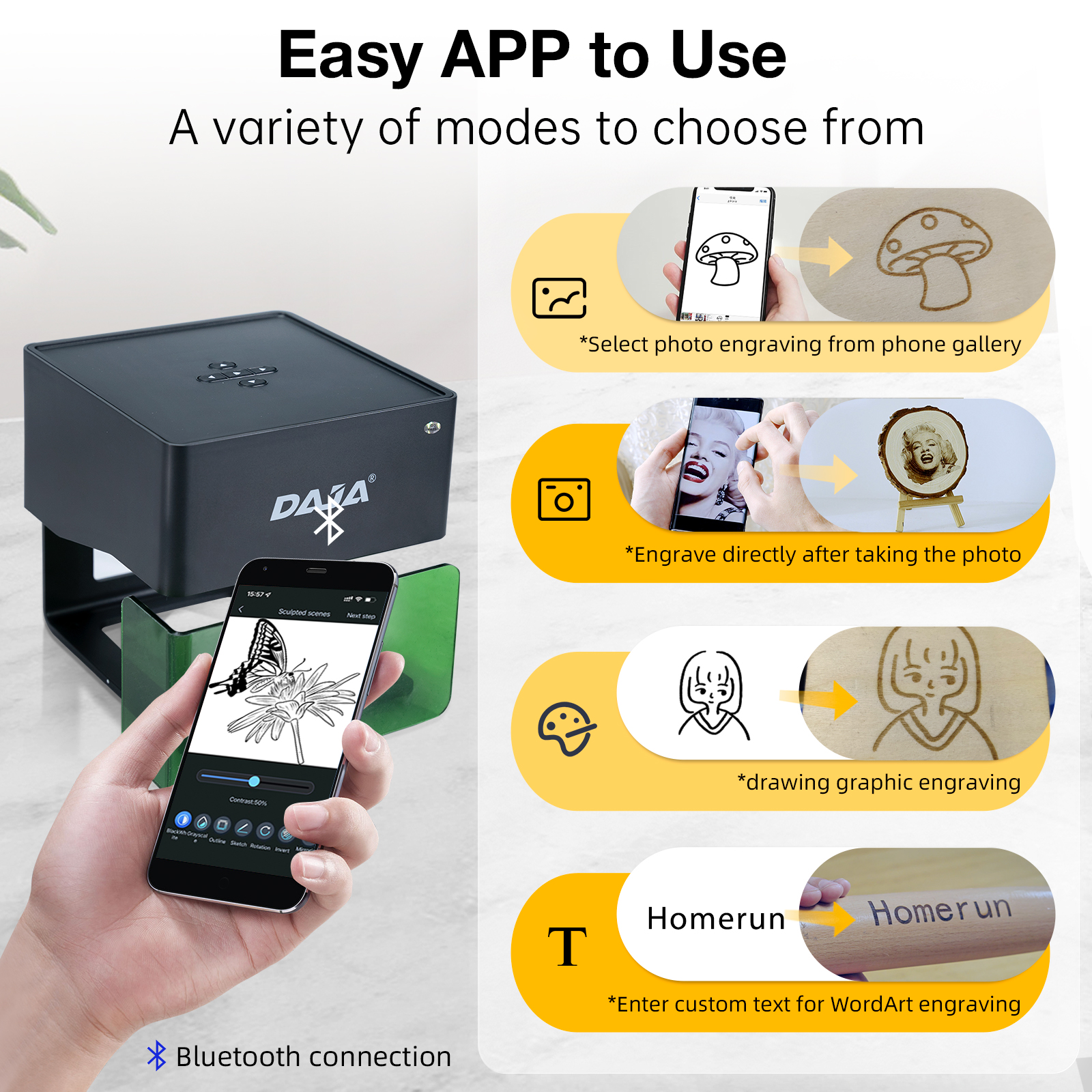 DAJA DJ6 Mini Portable Laser E - مراجعة Woodworking Logos وسعره