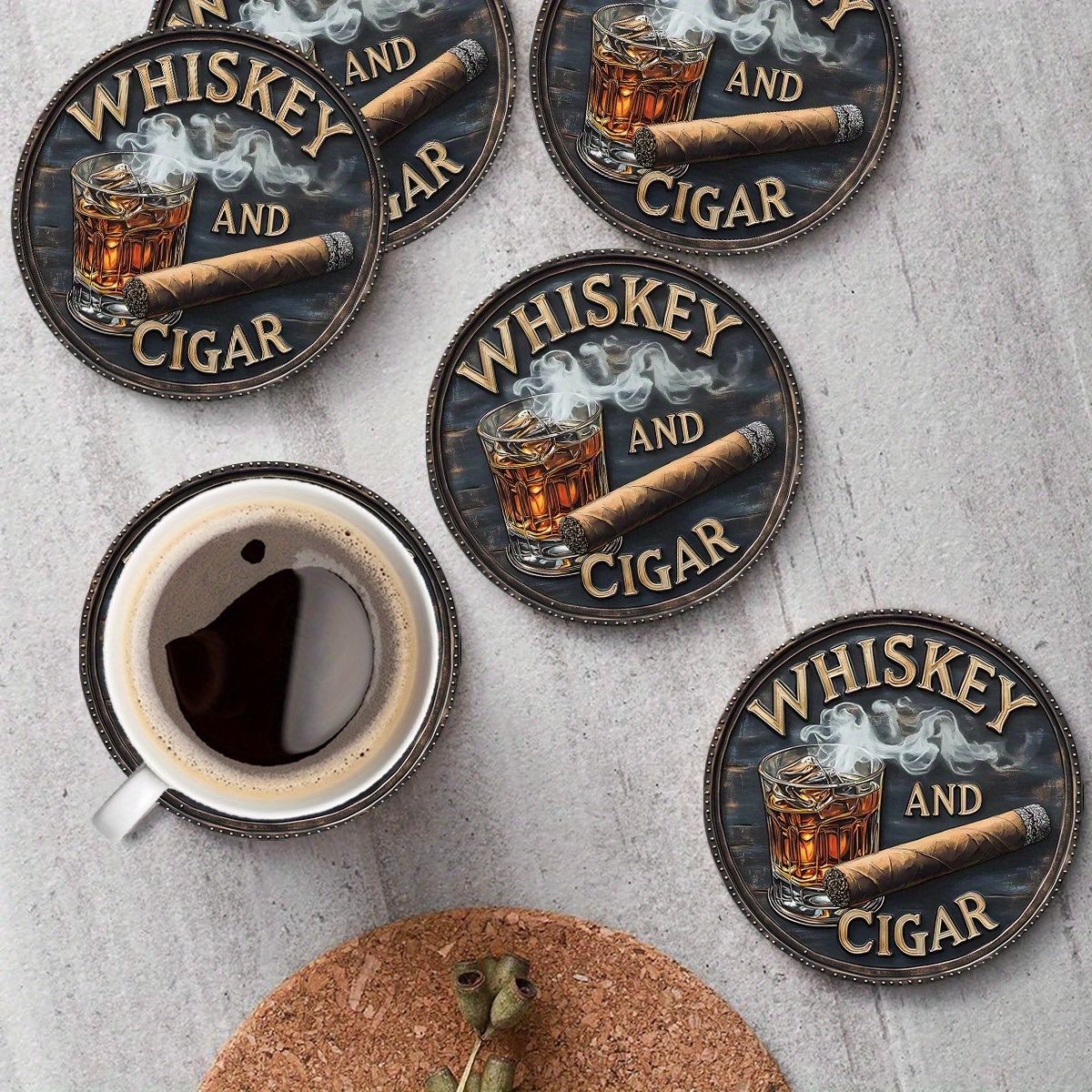 2D Flat, 6pcs Whiskey and Ciga - مراجعة Woodworking Room وسعره