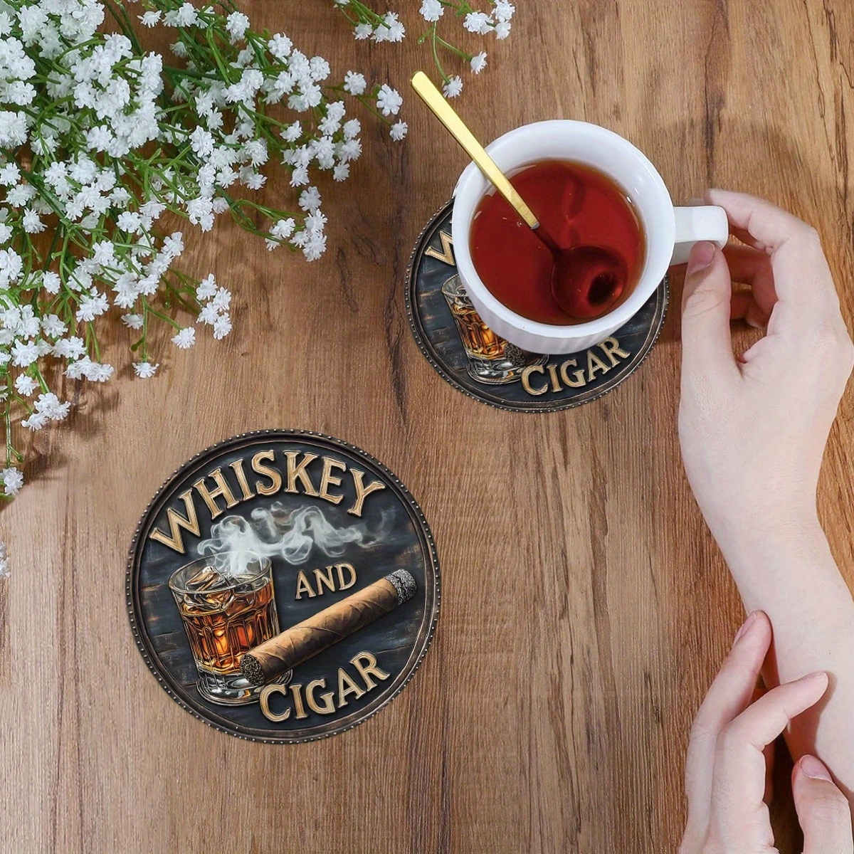 2D Flat, 6pcs Whiskey and Ciga - مراجعة Woodworking Room وسعره