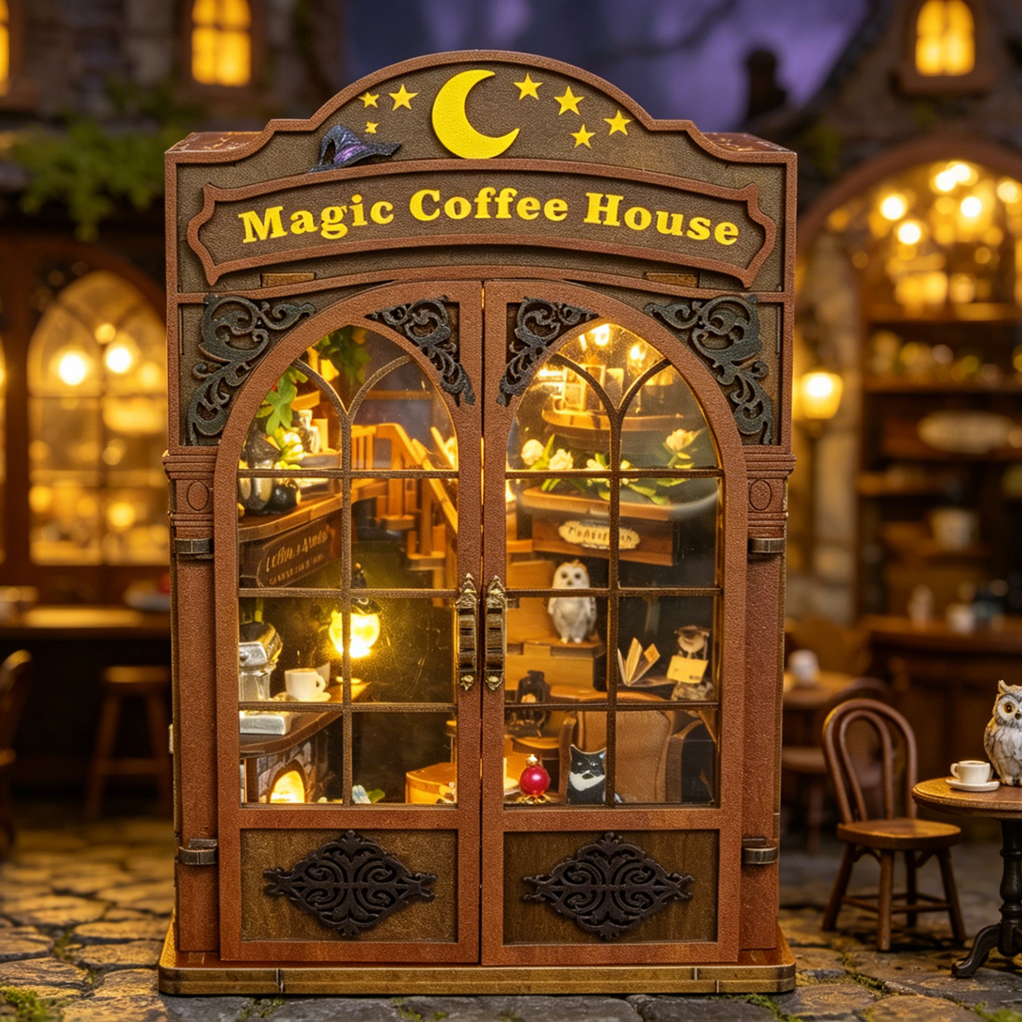 DIY Wooden Magic Coffee House  - مراجعة Woodworking Kits For Kids وسعره
