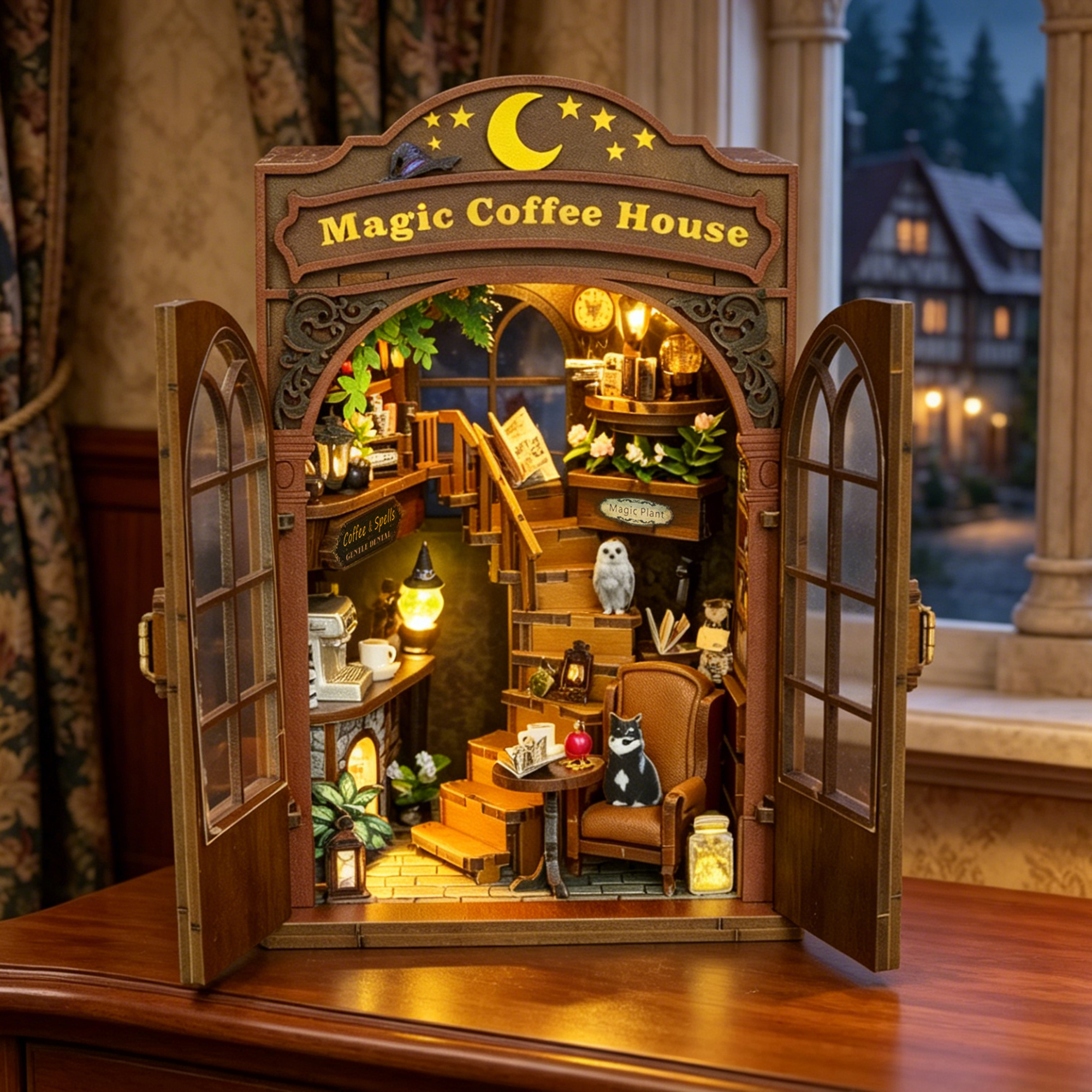 DIY Wooden Magic Coffee House  - مراجعة Woodworking Kits For Kids وسعره