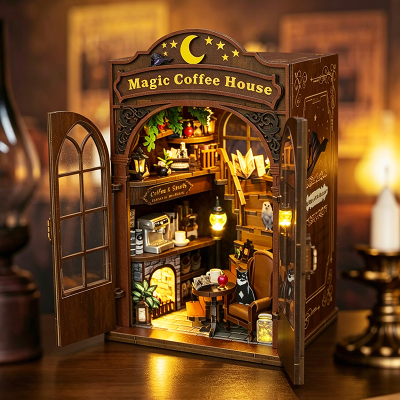 DIY Wooden Magic Coffee House  - مراجعة Woodworking Kits For Kids وسعره
