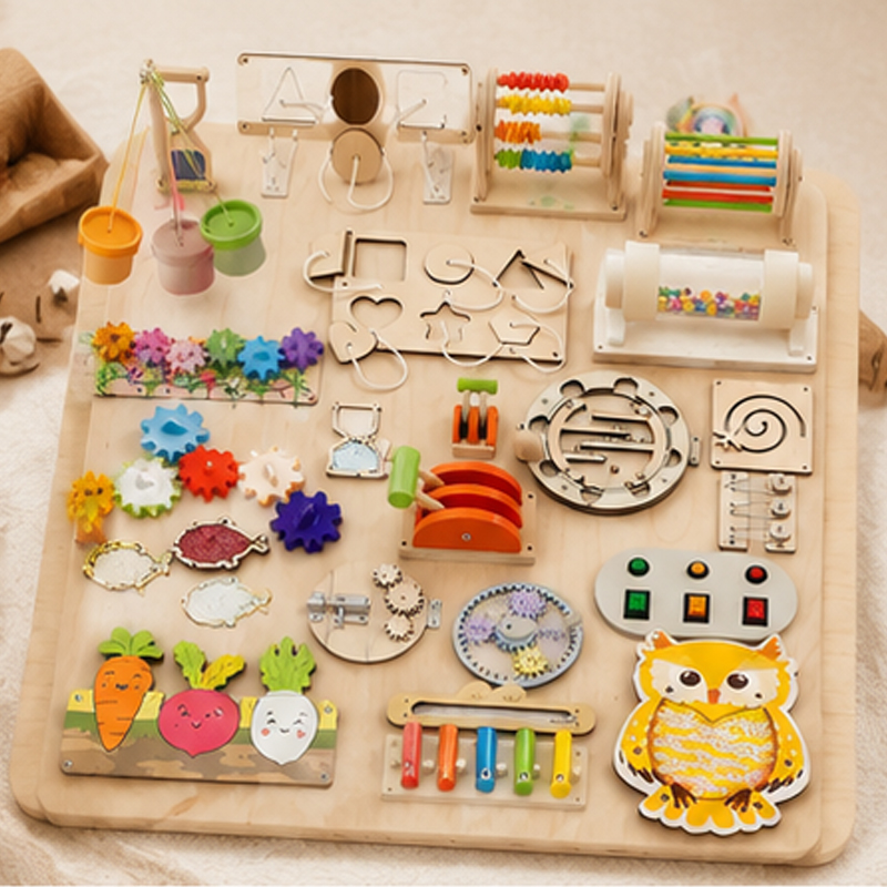 Premium Montessori Busy Board  - مراجعة Woodworking Kits For Kids وسعره