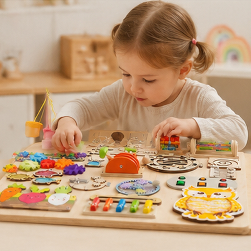 Premium Montessori Busy Board  - مراجعة Woodworking Kits For Kids وسعره